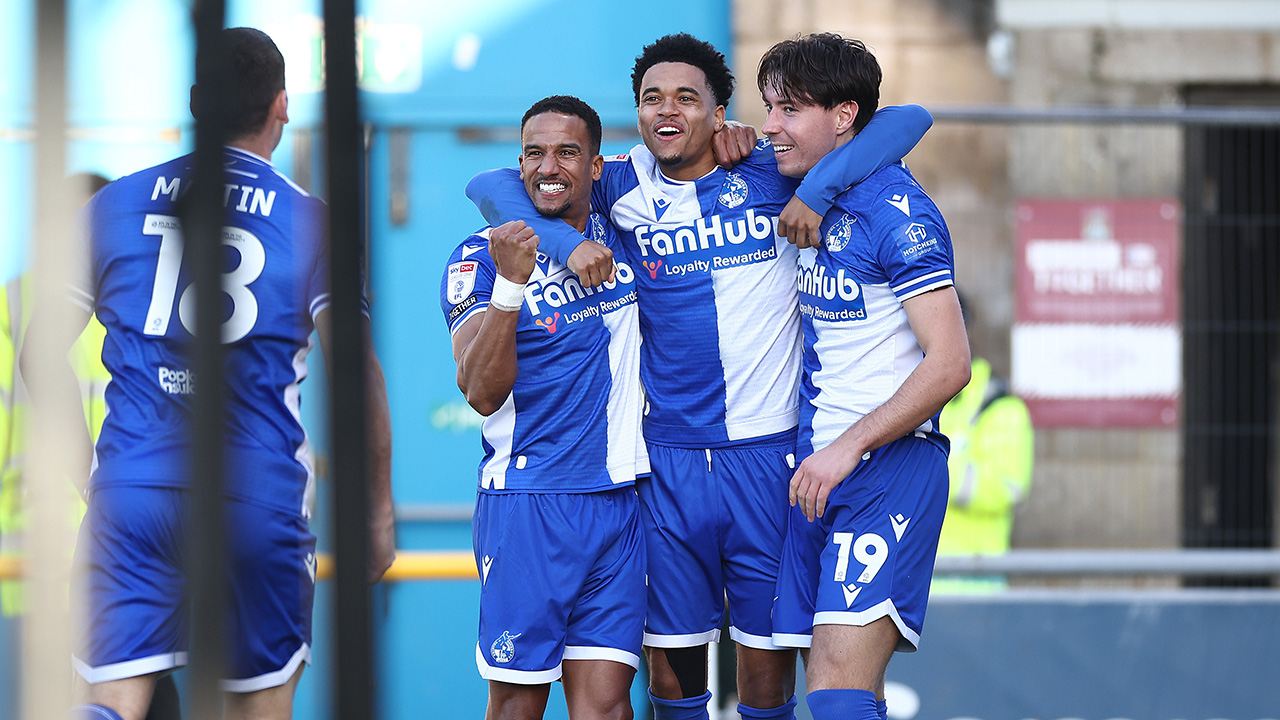 Sinclair celebrate against Northampton