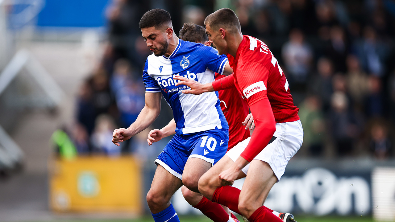 Ruel Sotiriou takes on Wycombe Wanderers