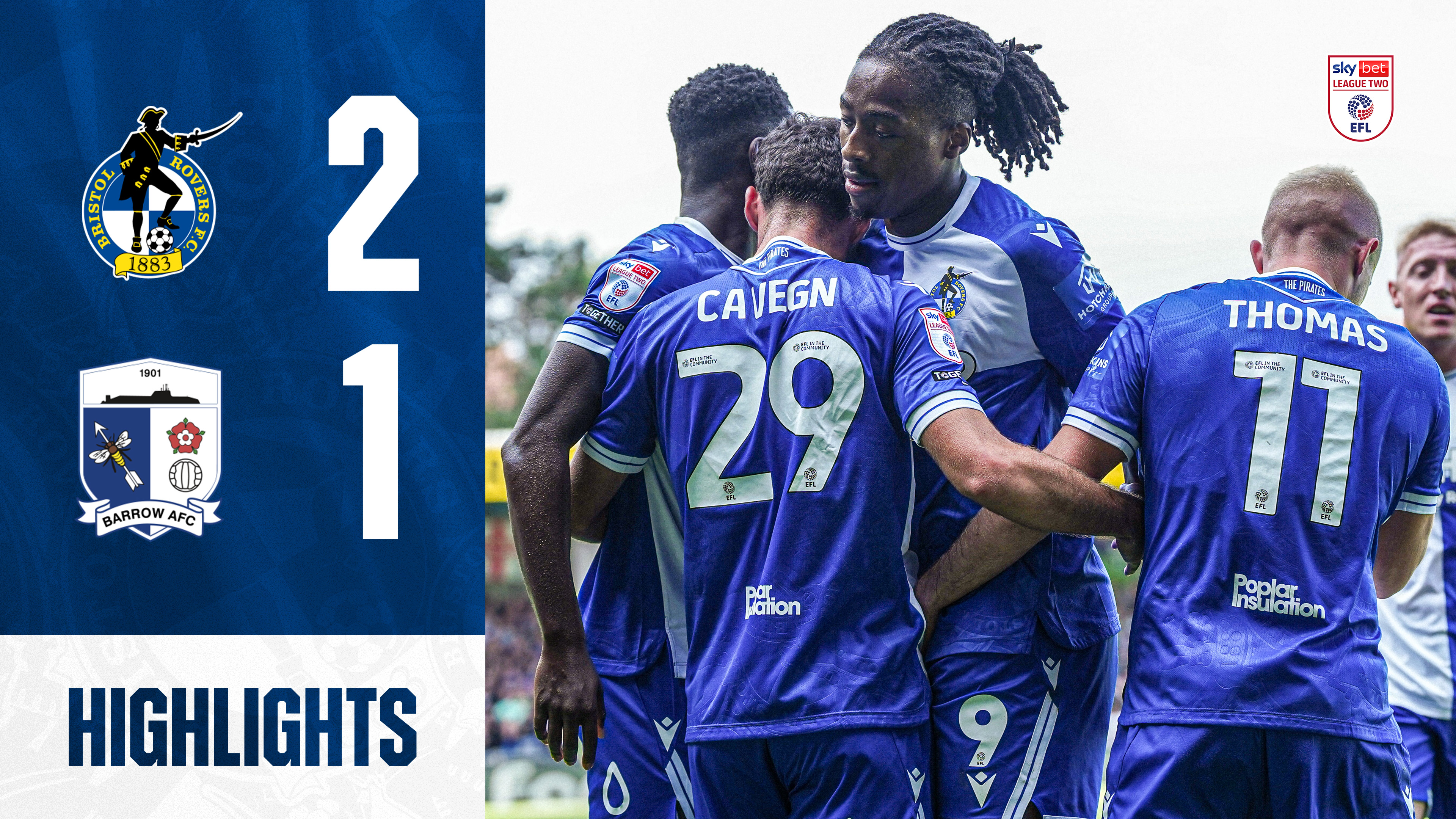 BRISTOL ROVERS 2-1 BARROW