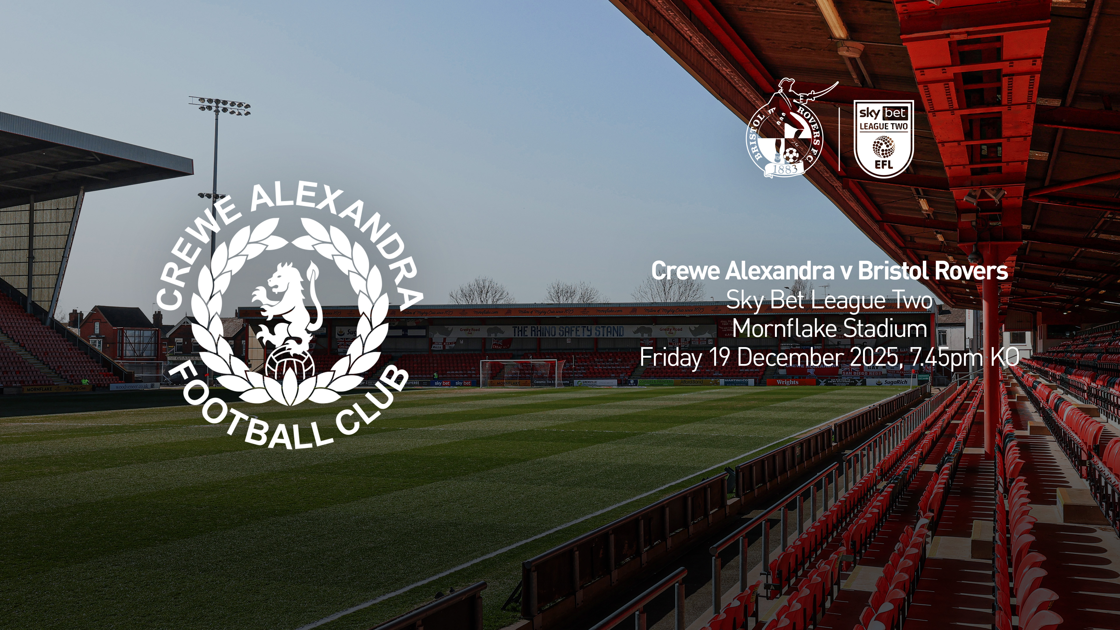 Crewe Alexandra fixture change