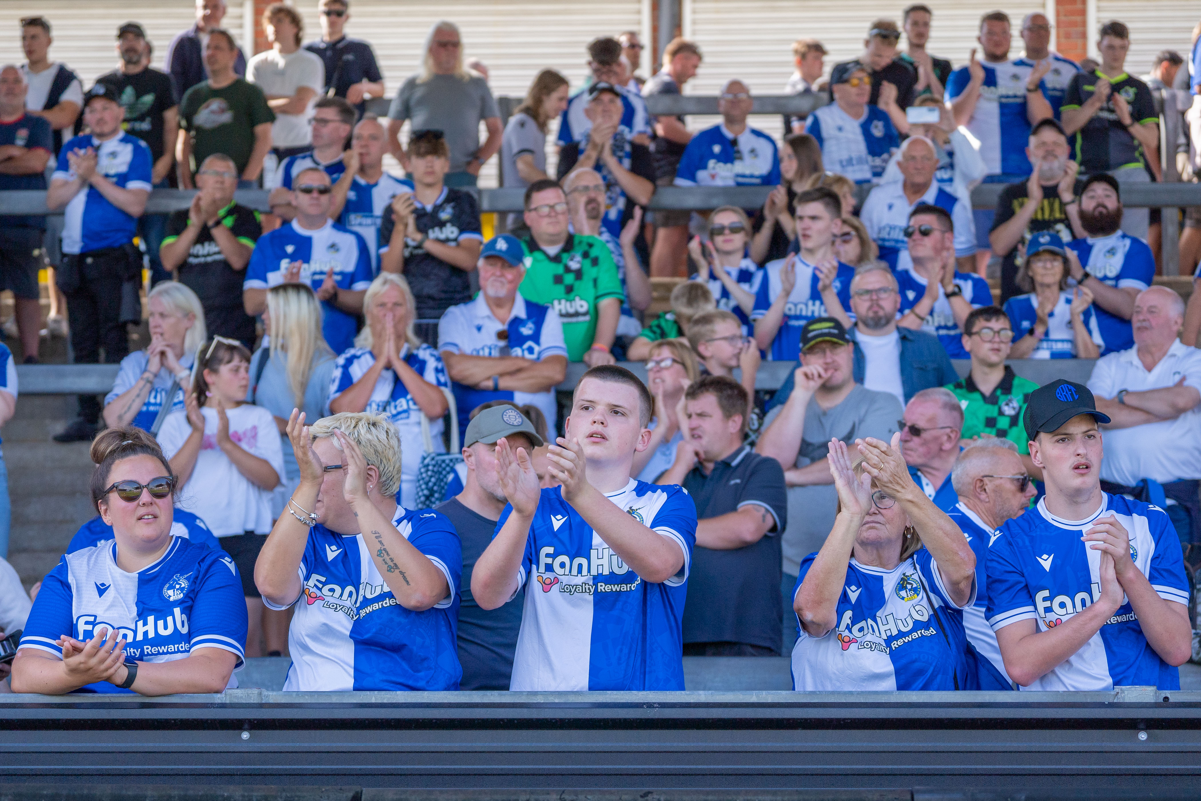 Bristol Rovers fans clapping