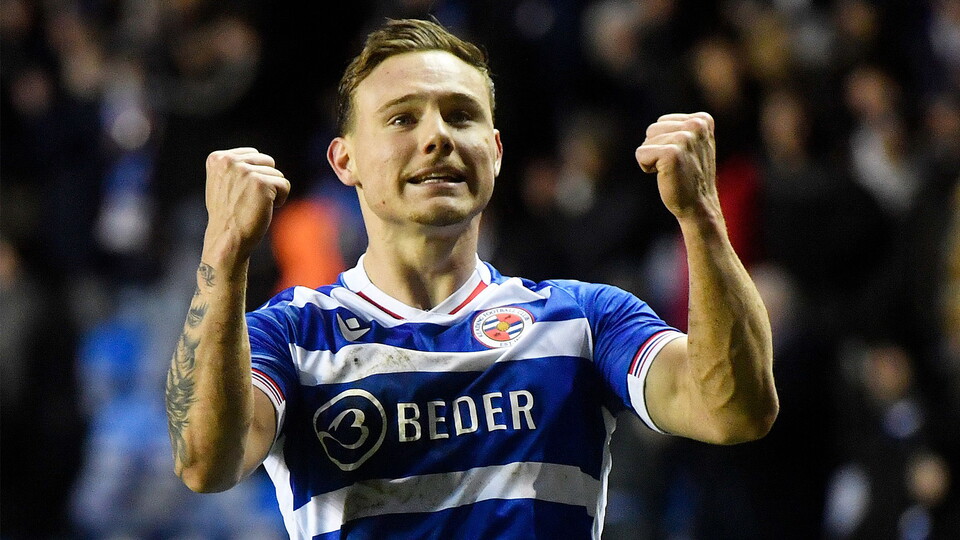 Jayden Wareham of Reading celebrates at the end of the match