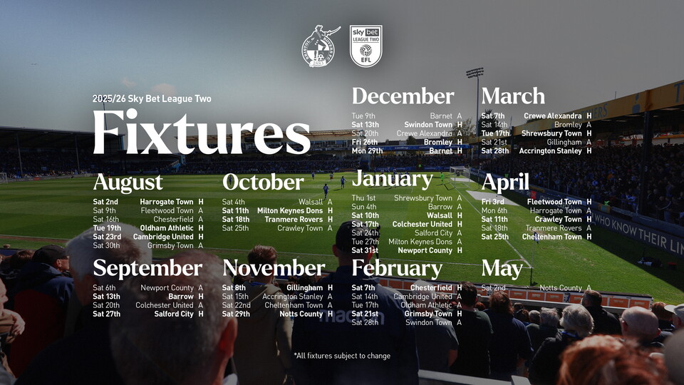 2025/26 Sky Bet League Two fixtures
