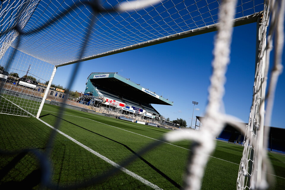 Photograph of East Stand behind goal