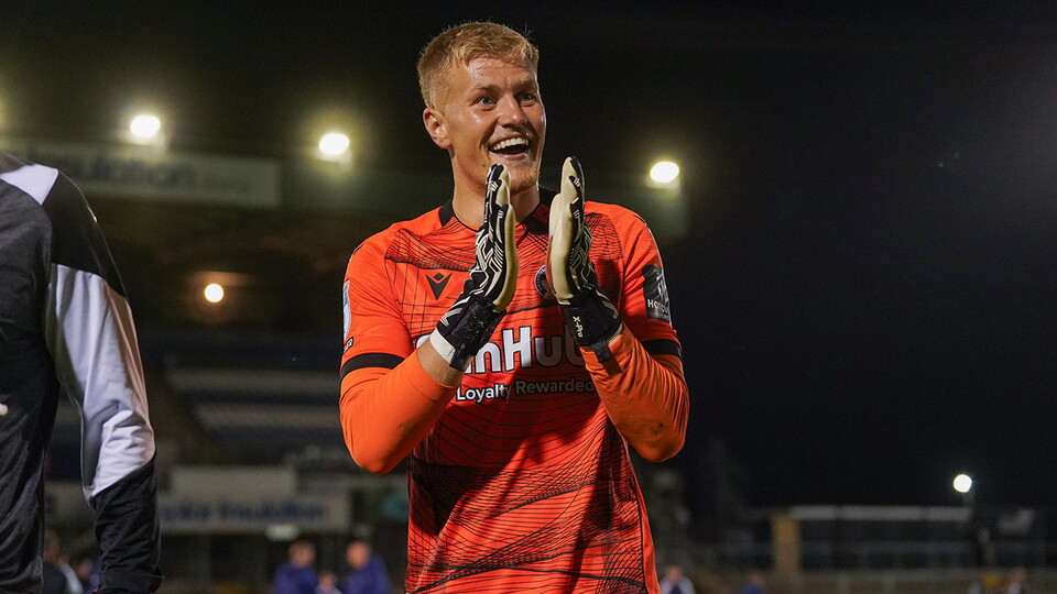 Brad Young celebrates