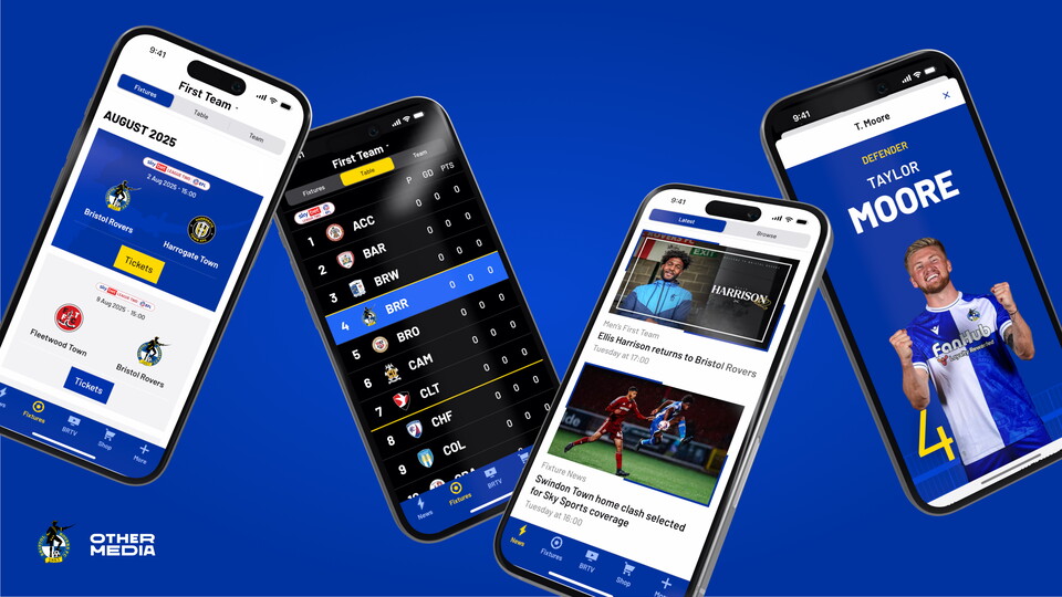 The Bristol Rovers App for Android and iOS