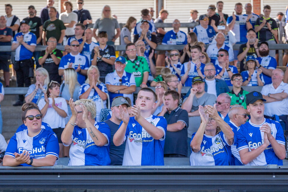 Bristol Rovers fans clapping