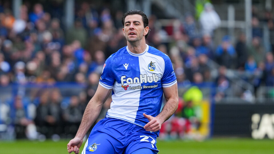 Joe Quigley on the pitch during his match against Fleetwood Town