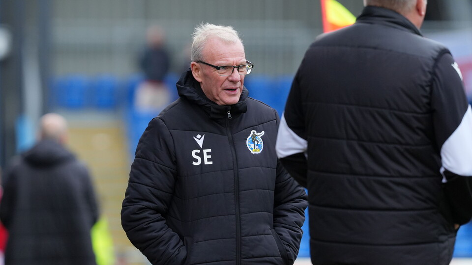 Steve Evans watching Bristol Rovers play against Fleetwood Town