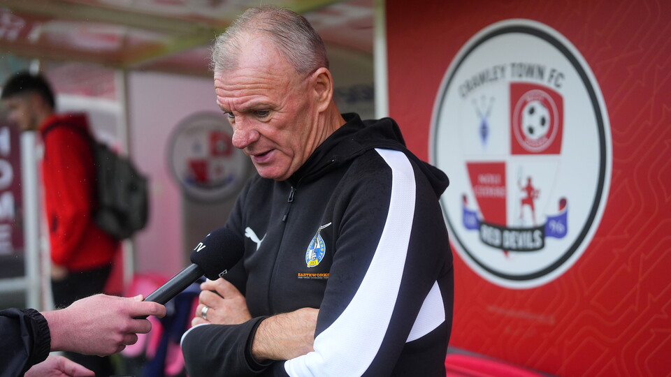 Steve Evans being interviewed by BRTV after the Crawley match