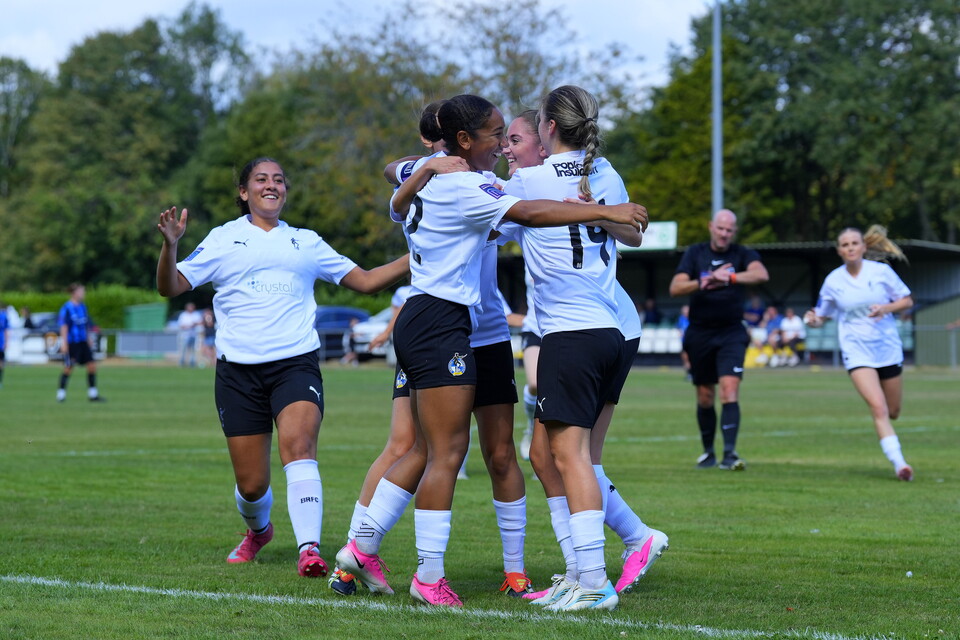 Bristol Rovers Women Celebrate after scoring 