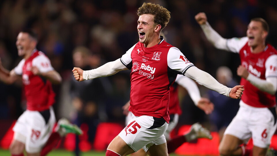 Adam Murphy of Fleetwood Town celebrates
