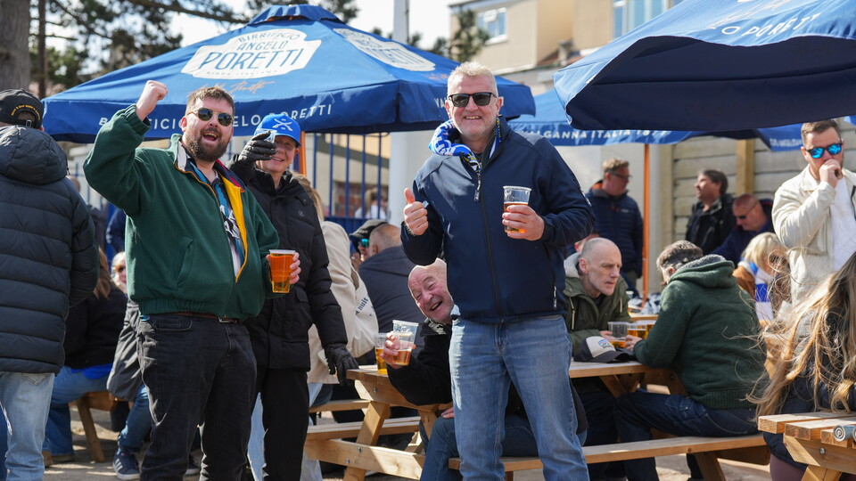 Bristol Rovers fans in Fanzone