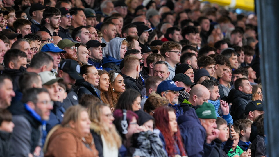 Bristol Rovers fans in Thatchers Terrace
