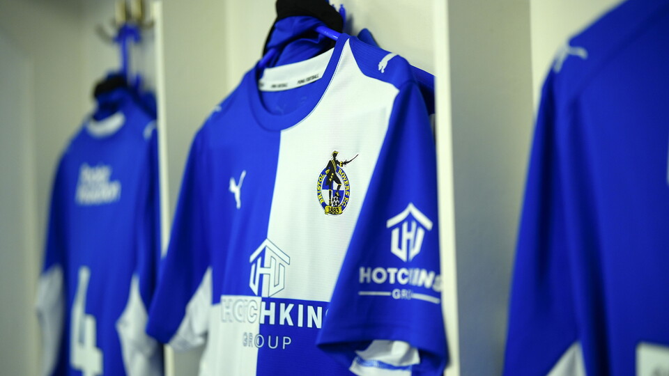 Bristol Rovers Primary Shirts in changing room